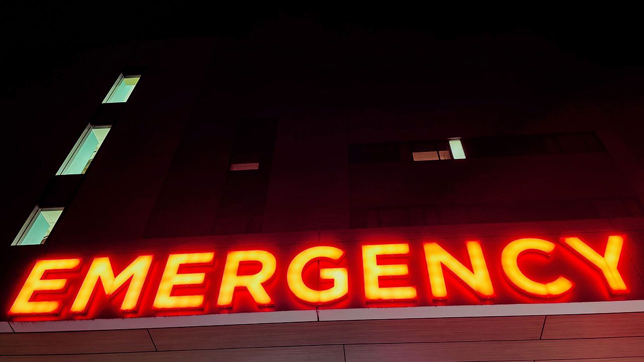 An Emergency Room sign at a hospital